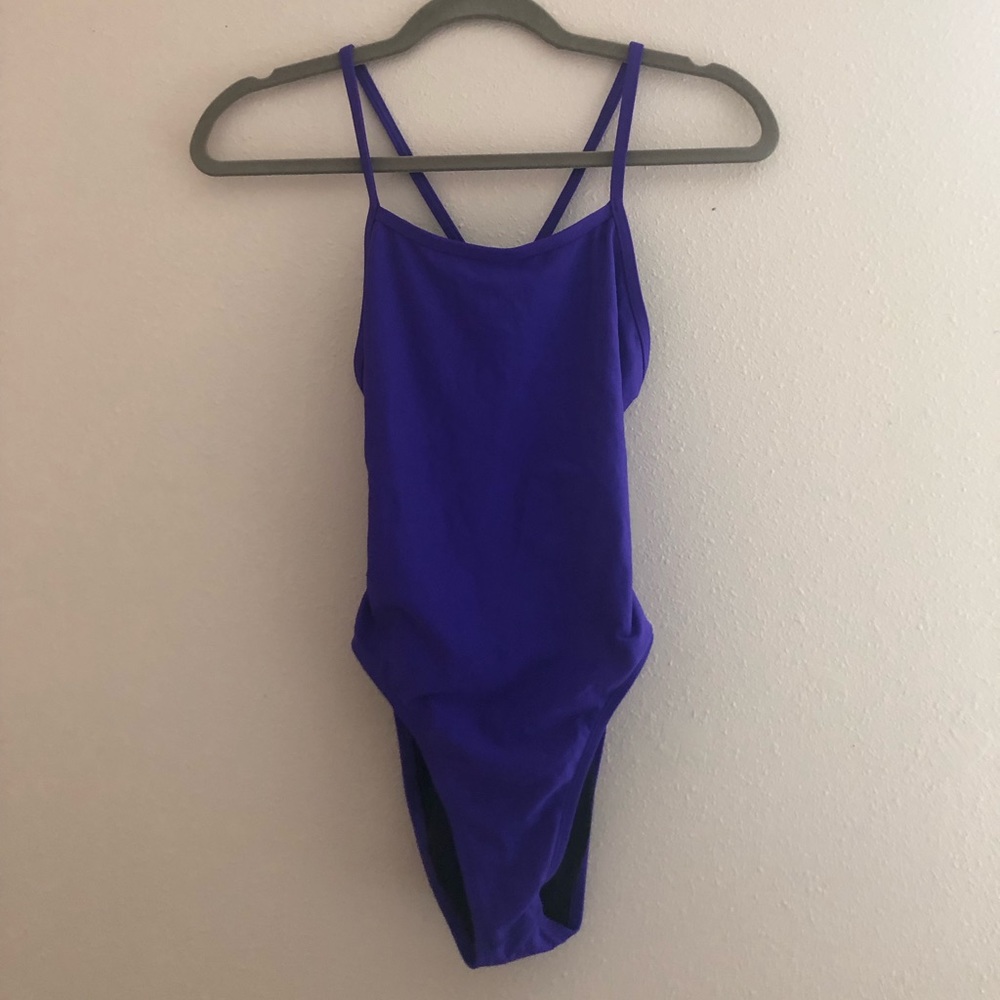 Purple one piece swimsuit